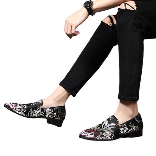 2023 spring new loafers breathable Chinese style   trendy shoes men's silk embroidery men's shoes foreign   agent