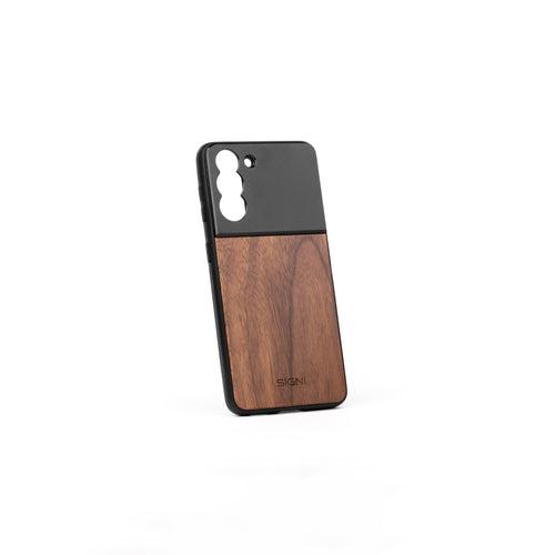 SKYVIK SIGNI One Plastic & Walnut Wood Mobile Lens case Black and Brown (Samsung S21 )