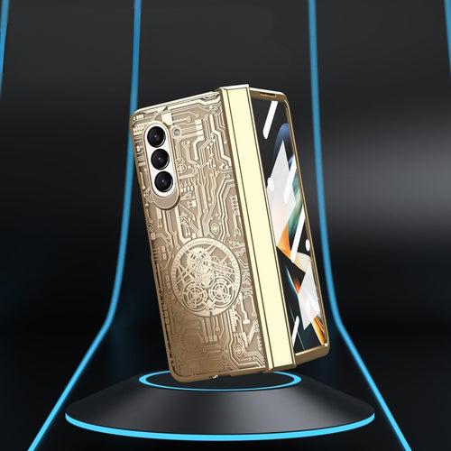 Gold Electroplated Premium Cricuit Glass Cover (with Front Glass and Hinge protection)