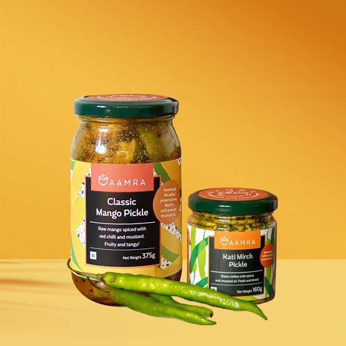 Classic Pickle Combo- Mango & Green Chilli