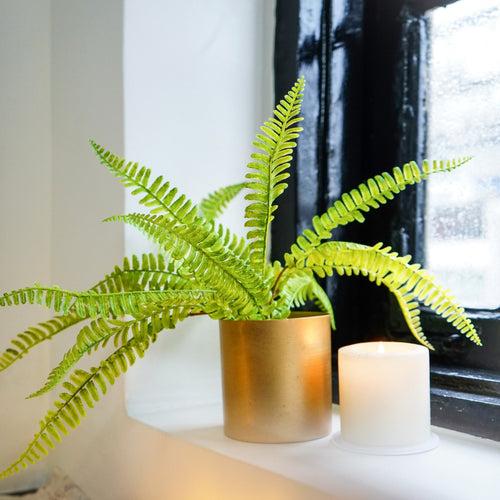 Cylindrical Pot / Planter in Bright Matte Gold