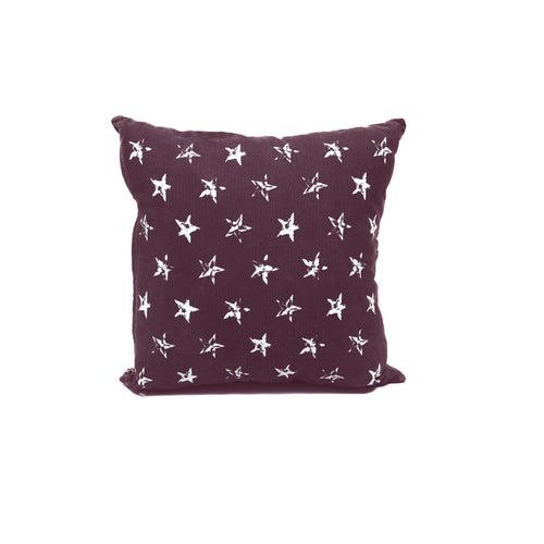 Distressed Star Print Cotton Cushion Cover in Black & White
