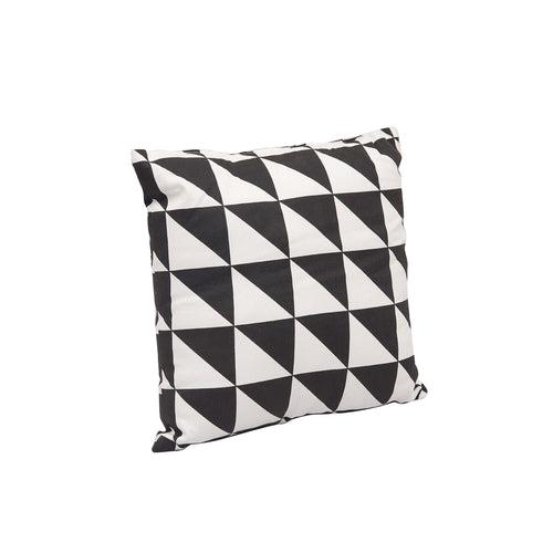 "Lateral Triangles" Cotton Cushion with Filler in Black & White
