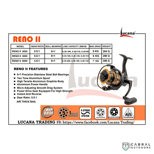 Lucana Reno II 800-4000 Spinning Reel